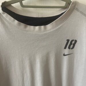 Nike Gray Short Sleeve Tee Athletic Performance Reversible XL
